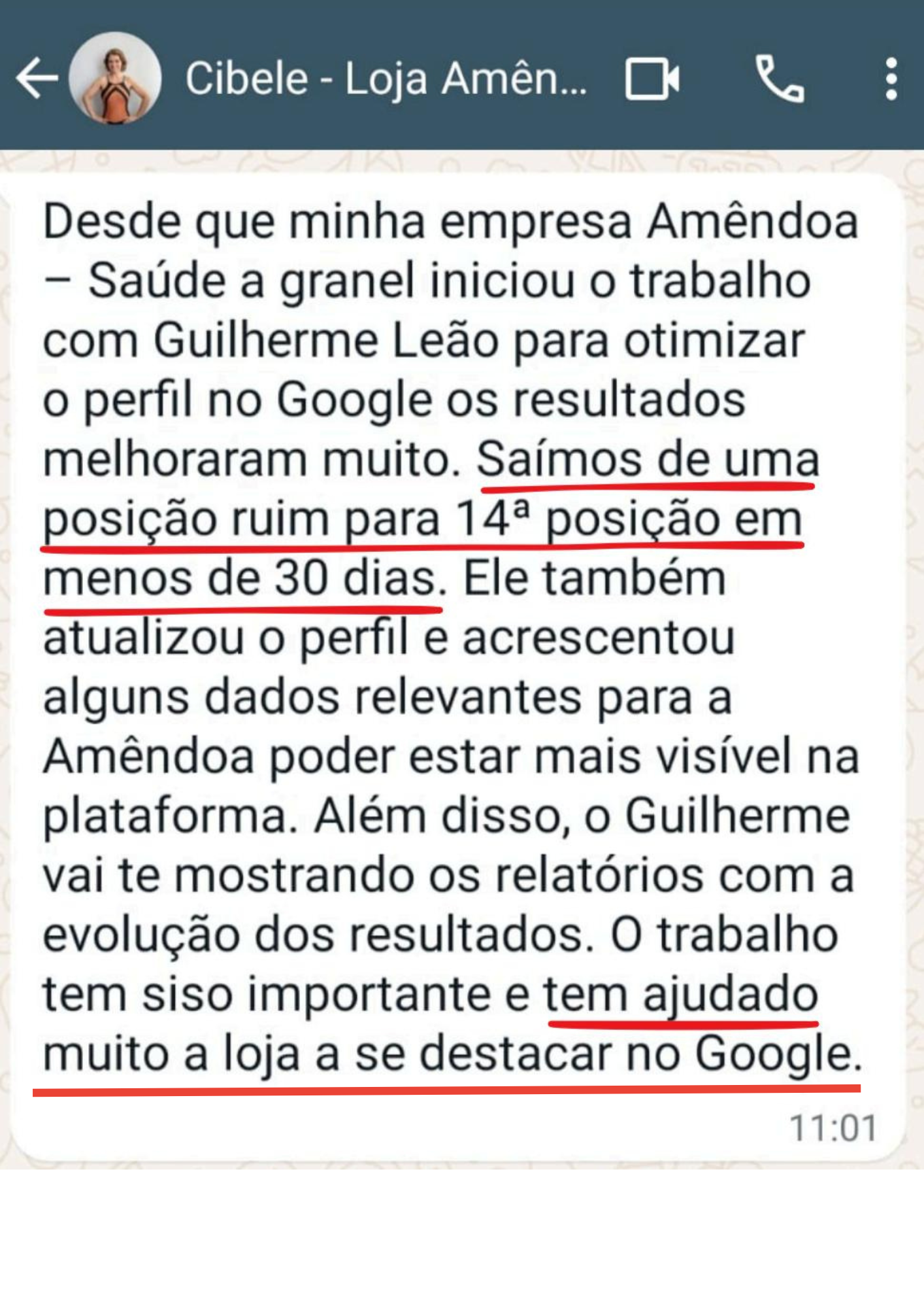 Depoimento de Cibele — Loja Amêndoa - Saúde a Granel