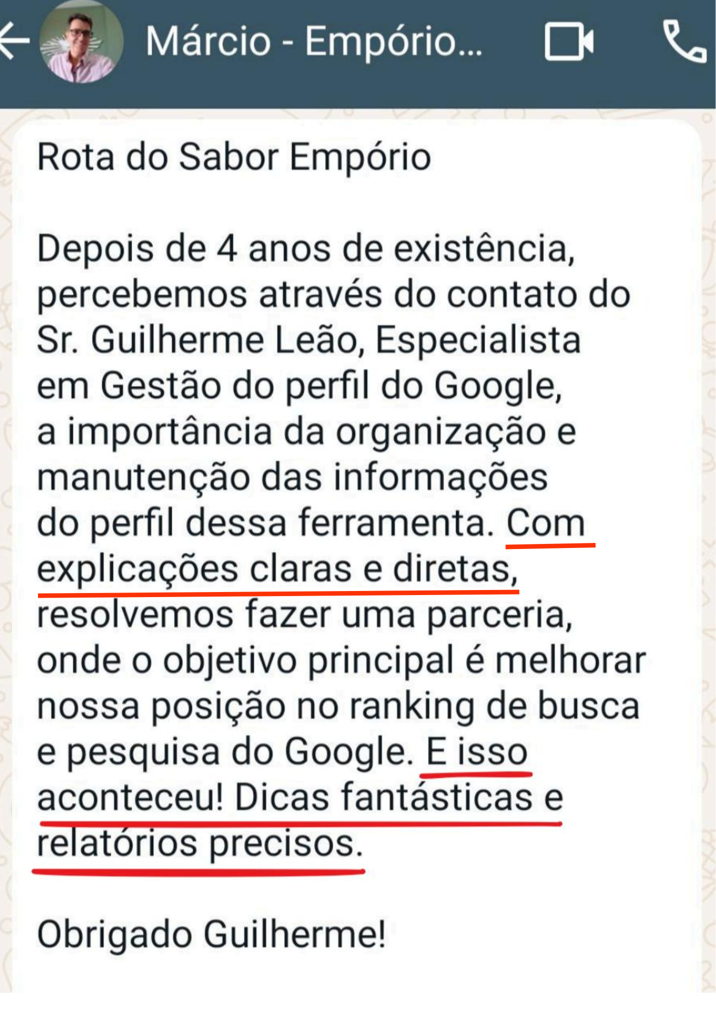 Depoimento de Márcio — Rota do Sabor Empório