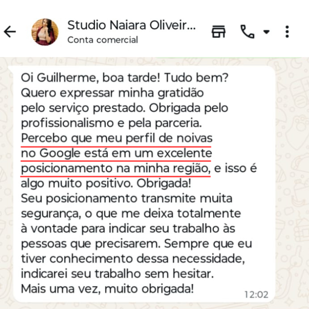 Depoimento de Studio Naiara Oliveira — Noivas